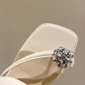 HUILIYA FRENCH STYLE THICK HEEL SLIPPERS GB-3896